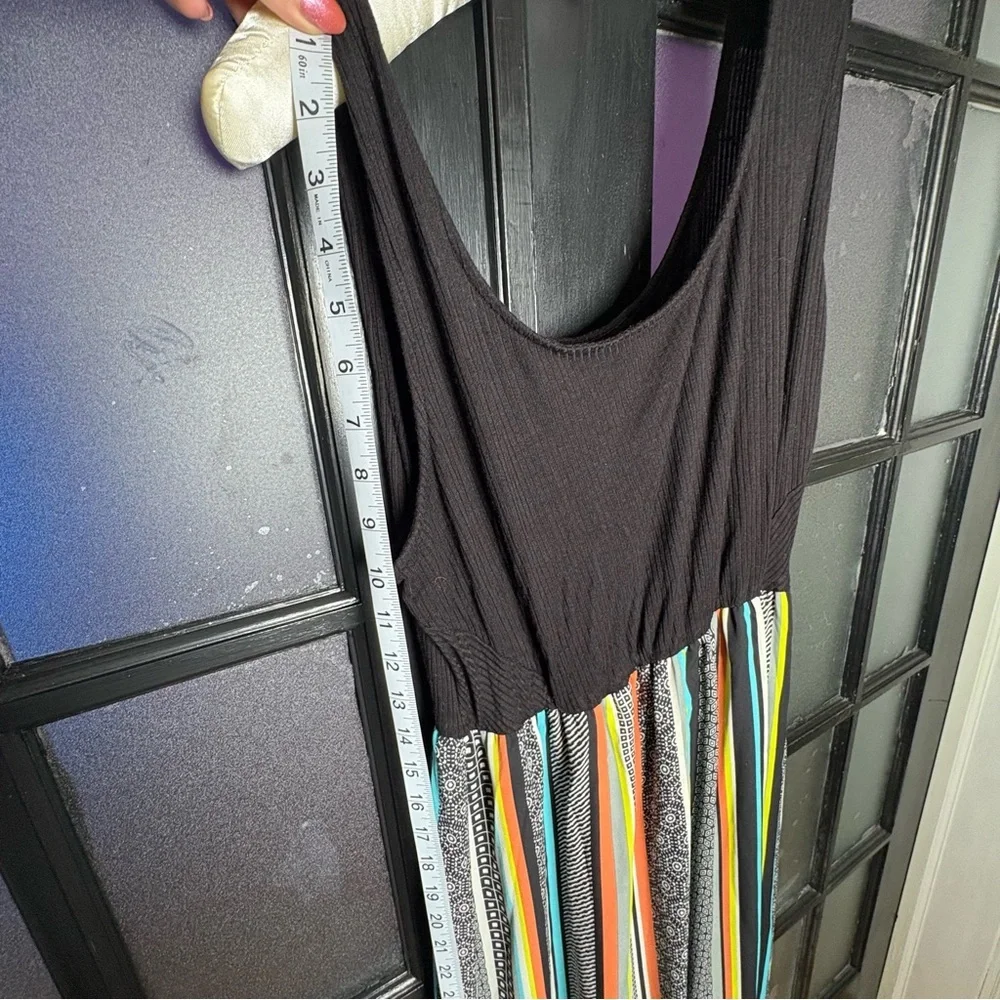 Joe Benbasset Boho Striped Maxi Dress Black Multicolor Size 1X - Picture 6 of 8